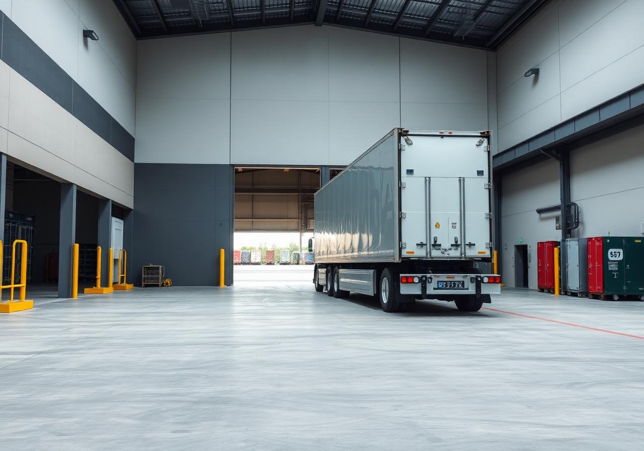 Loading dock with trailer